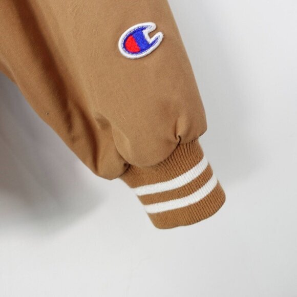 RARE Vintage CHAMPION Jacket Small Tan Canvas Camel Coach Oatmeal Fleece Field - Picture 6 of 15